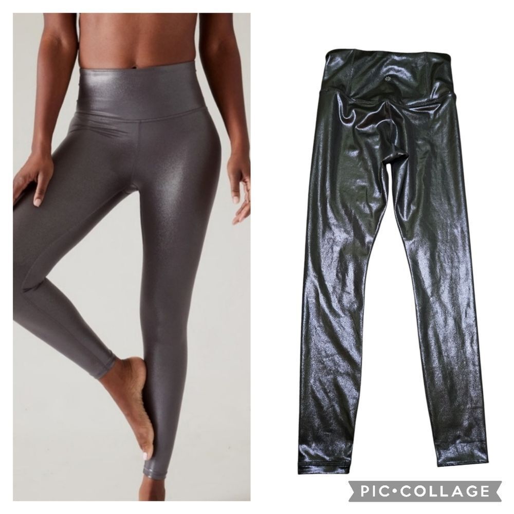 Athleta Elation Shine Tight in Silver